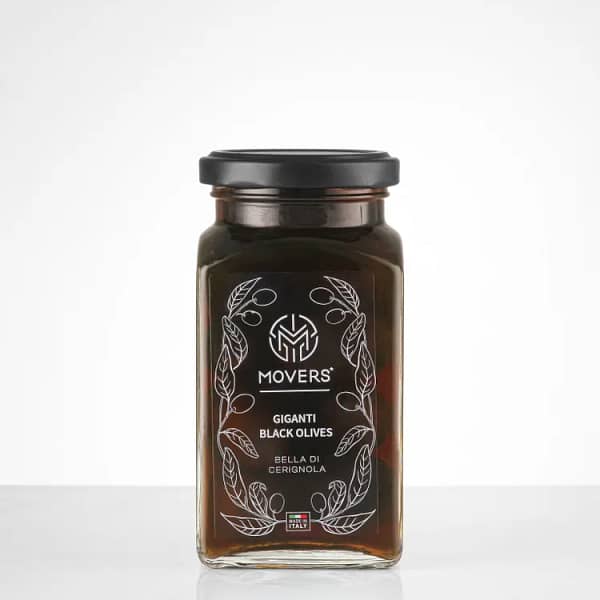 Оливки ГИГАНТ черные 312 мл Movers